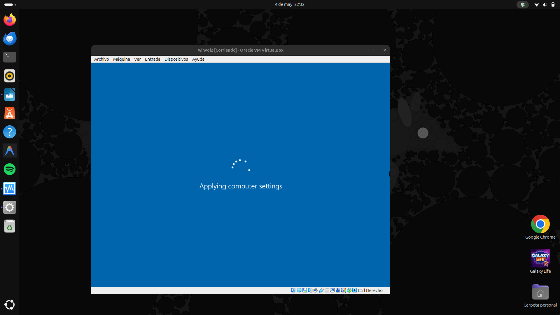 Applying computer settings