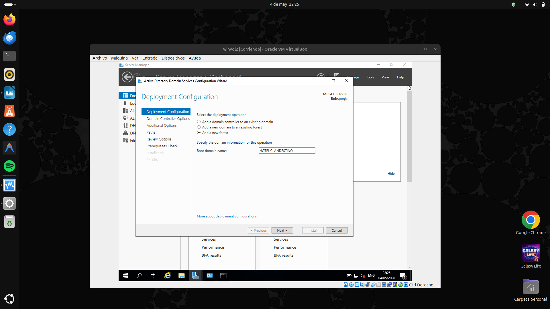 Deployment Configuration Add new forest HOTEL.CLANDESTINO